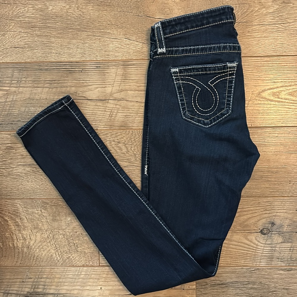 Big Star Maddie Skinny Jeans Womens 29 L Fit 29x33 Mid Rise Dark Denim Pants - Picture 2 of 11